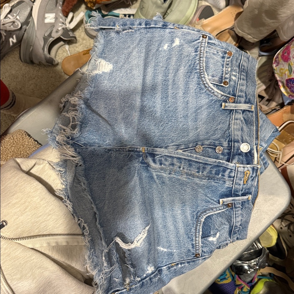 Agolde Parker Distressed Denim Shorts
